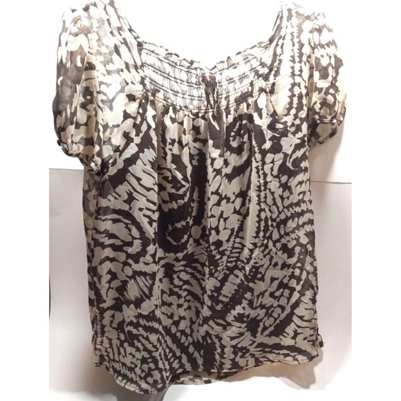 A N.A A New Approach Maternity Medium Brown Beige Sheer Top Blouse Camisole Boho - Picture 3 of 9